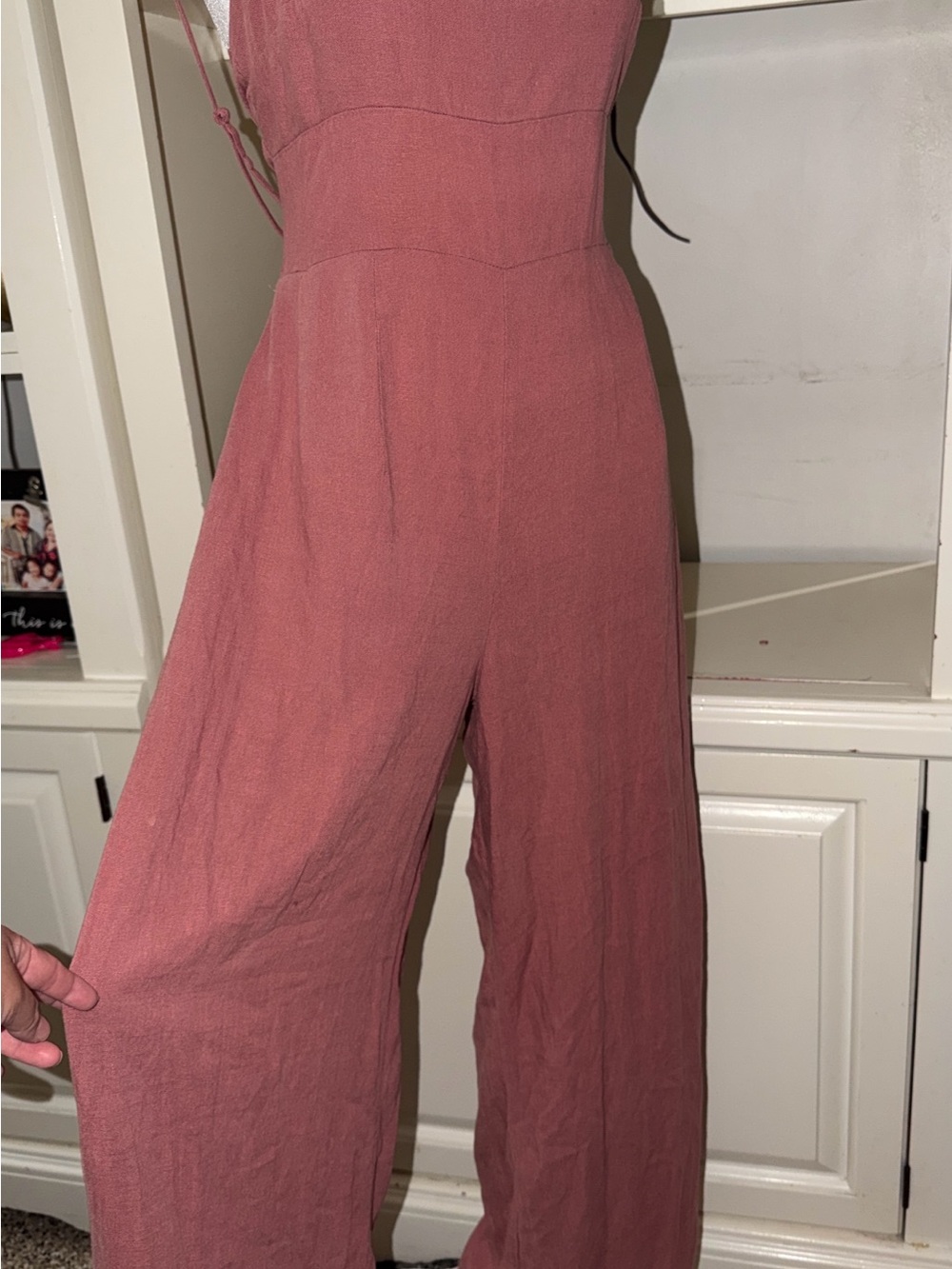 Sleeveless Wide-Leg Jumpsuit in Dusty Rose